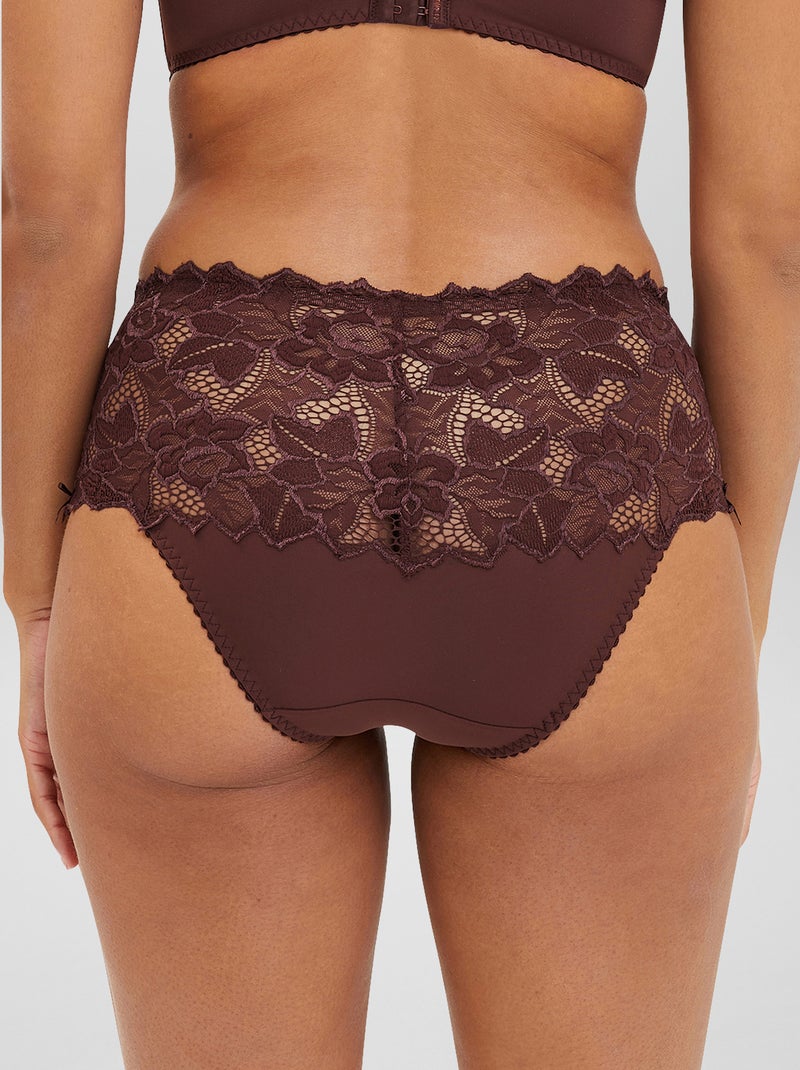 Slip van kant en microvezel 'Arum' 'Sans Complexe' BRUIN - Kiabi