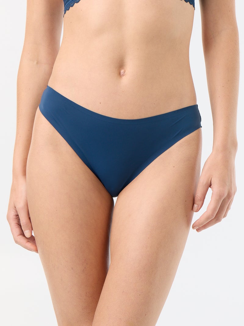 Slip van microvezel en kant Blauw - Kiabi