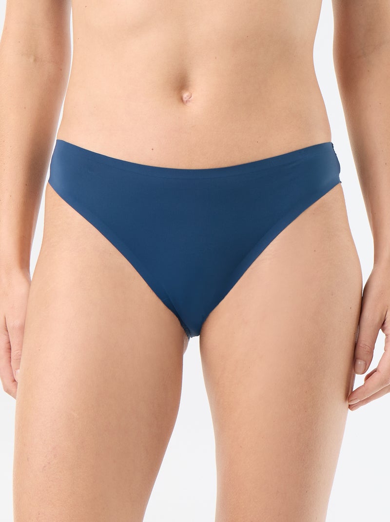 Slip van microvezel en kant Blauw - Kiabi