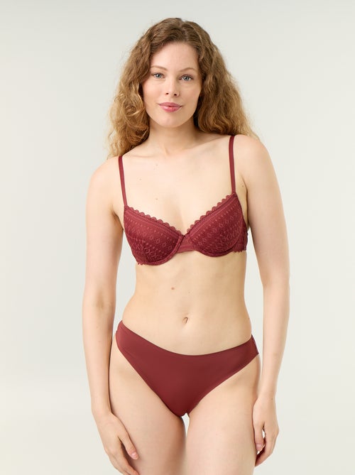 Slip van microvezel en kant - Kiabi