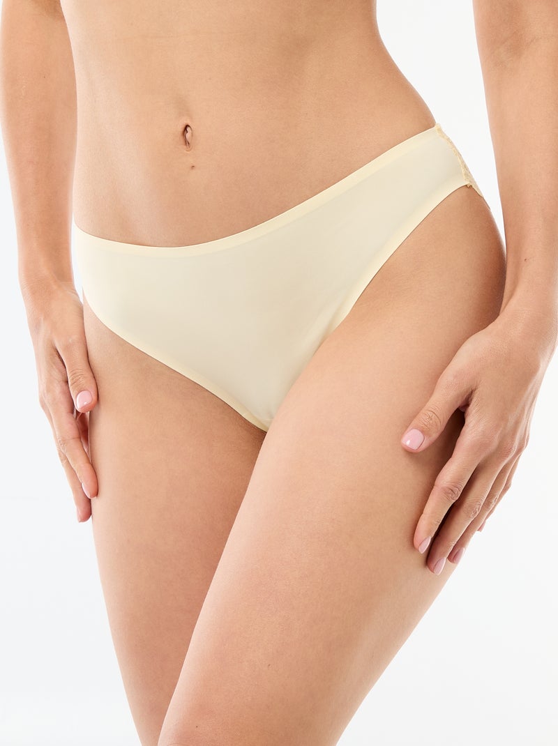 Slip van microvezel en kant Geel - Kiabi
