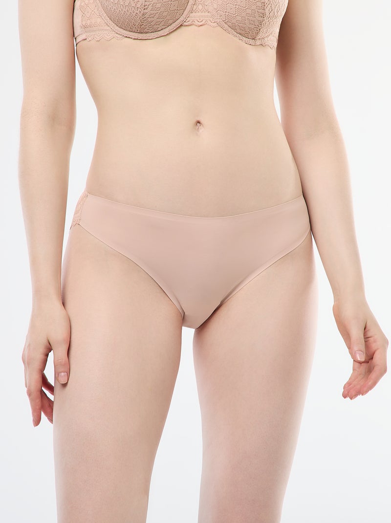 Slip van microvezel en kant Rose - Kiabi