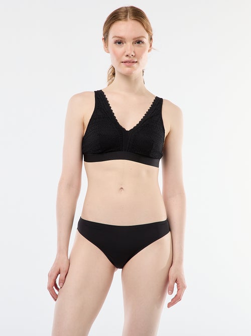 Slip van microvezel en kant - Kiabi