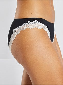 Slip van microvezel en kant - Kiabi