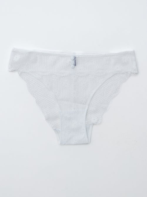 Slip van opengewerkt kant met bloemmotiefje - Kiabi