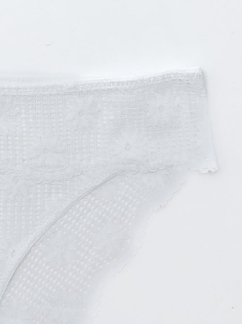 Slip van opengewerkt kant met bloemmotiefje - Kiabi