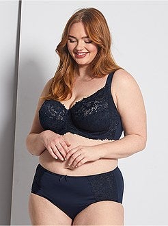 Slipje met een hoge taille met kant - Kiabi