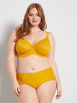 Slipje met een hoge taille met kant - Kiabi