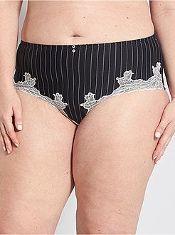 Slipje van microvezel met hoge taille - Kiabi