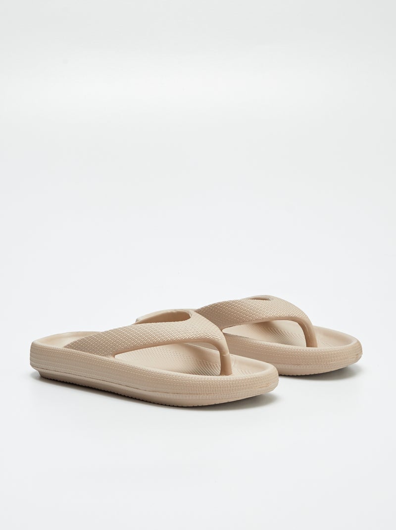 Slippers met chunky zool BIEGE - Kiabi