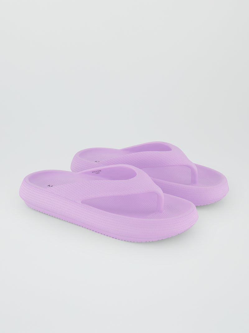 Slippers met dikke zool Paars - Kiabi
