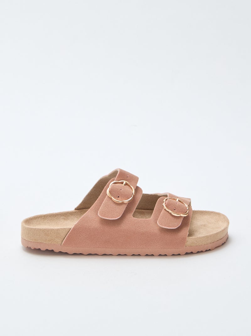 Slippers met dubbele band Rose - Kiabi