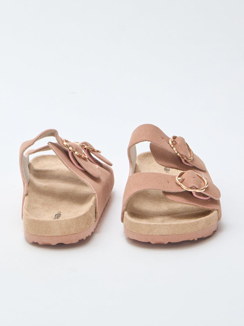 Slippers met dubbele band Rose - Kiabi