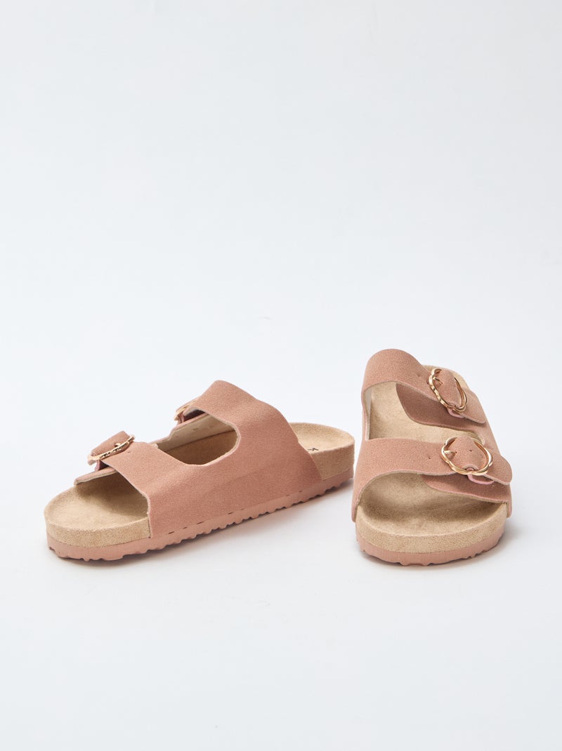 Slippers met dubbele band Rose - Kiabi