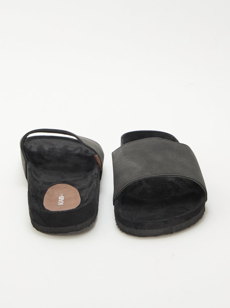 Slippers met één band Zwart - Kiabi