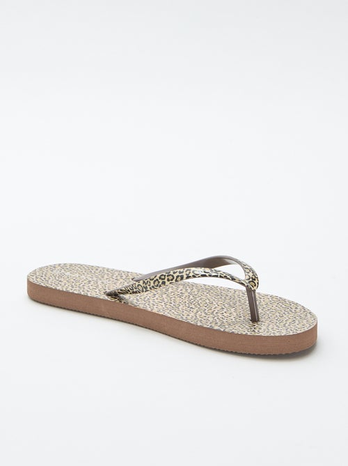 Slippers met luipaardprint - Kiabi