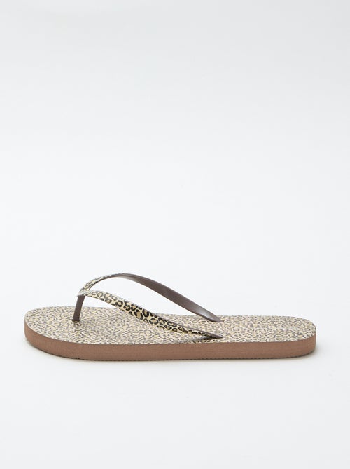 Slippers met luipaardprint - Kiabi