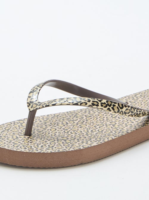 Slippers met luipaardprint - Kiabi