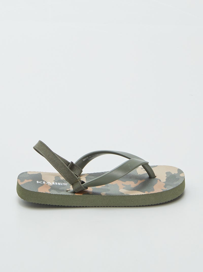 Slippers met motiefje KAKI - Kiabi