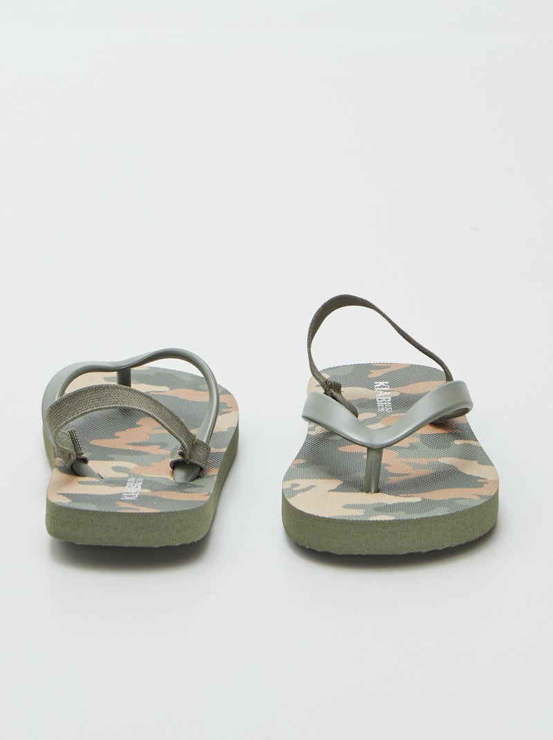 Slippers met motiefje KAKI - Kiabi