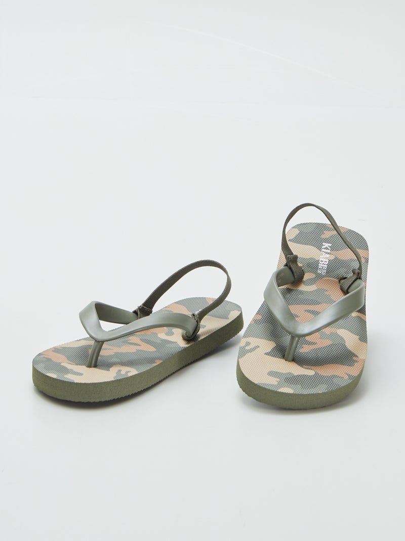 Slippers met motiefje KAKI - Kiabi