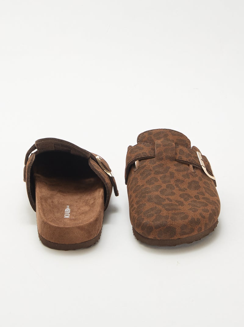 Slippers met open hiel Biege - Kiabi