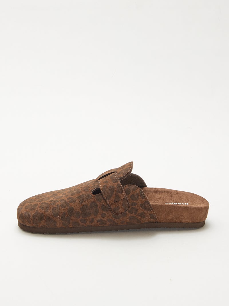 Slippers met open hiel Biege - Kiabi