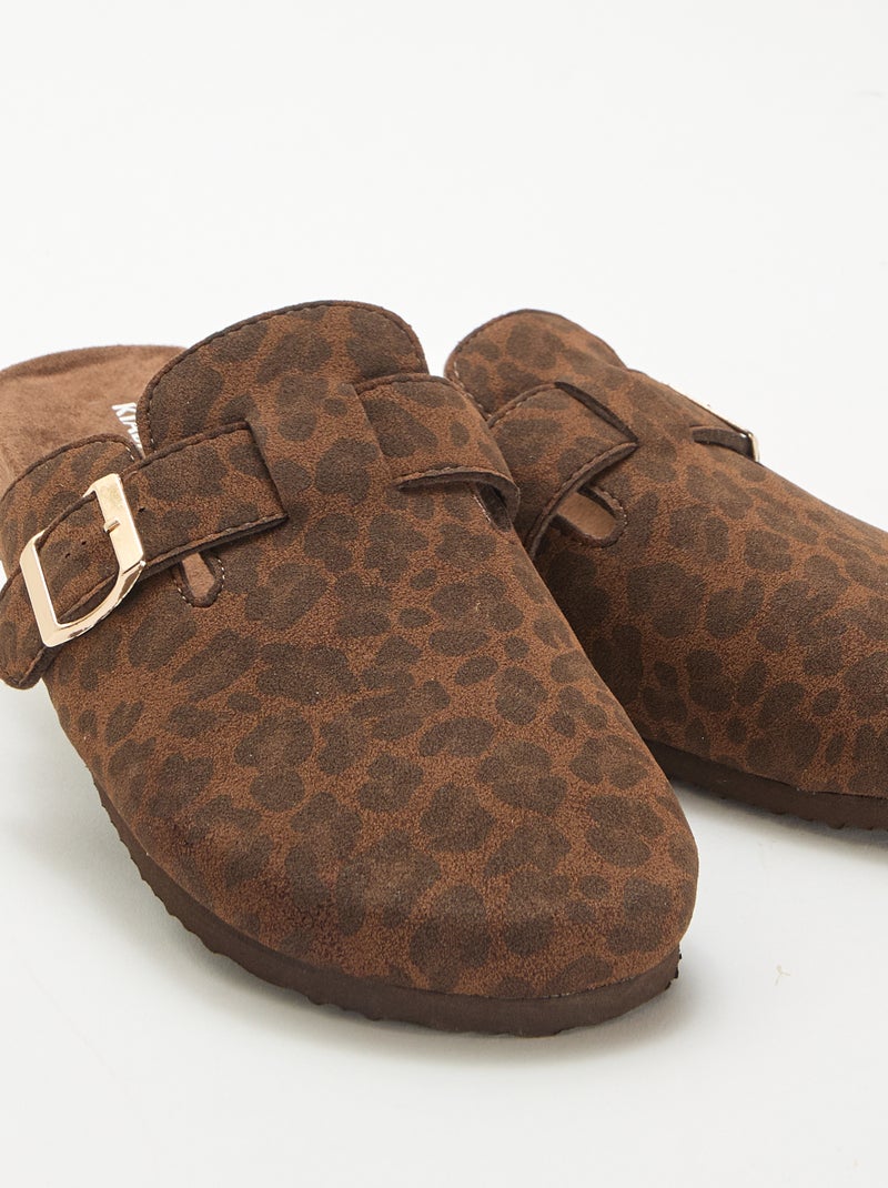 Slippers met open hiel Biege - Kiabi