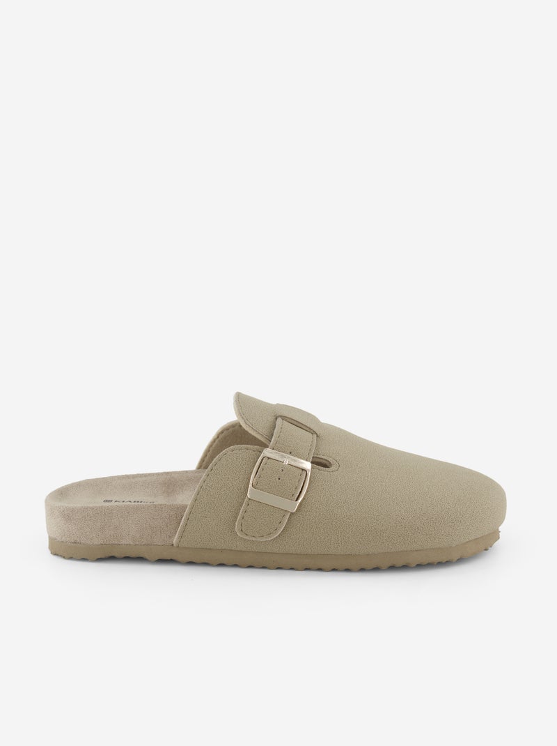 Slippers met open hiel Bruin - Kiabi