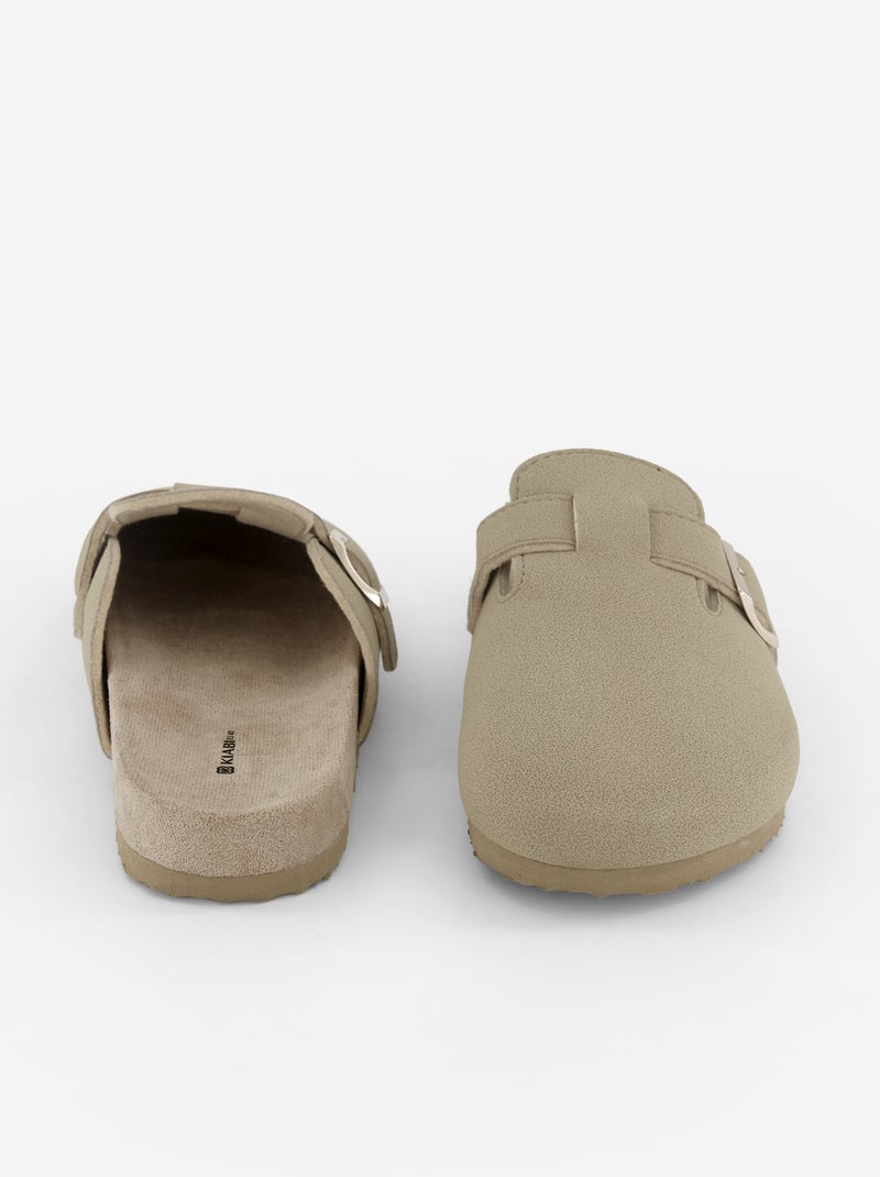 Slippers met open hiel Bruin - Kiabi