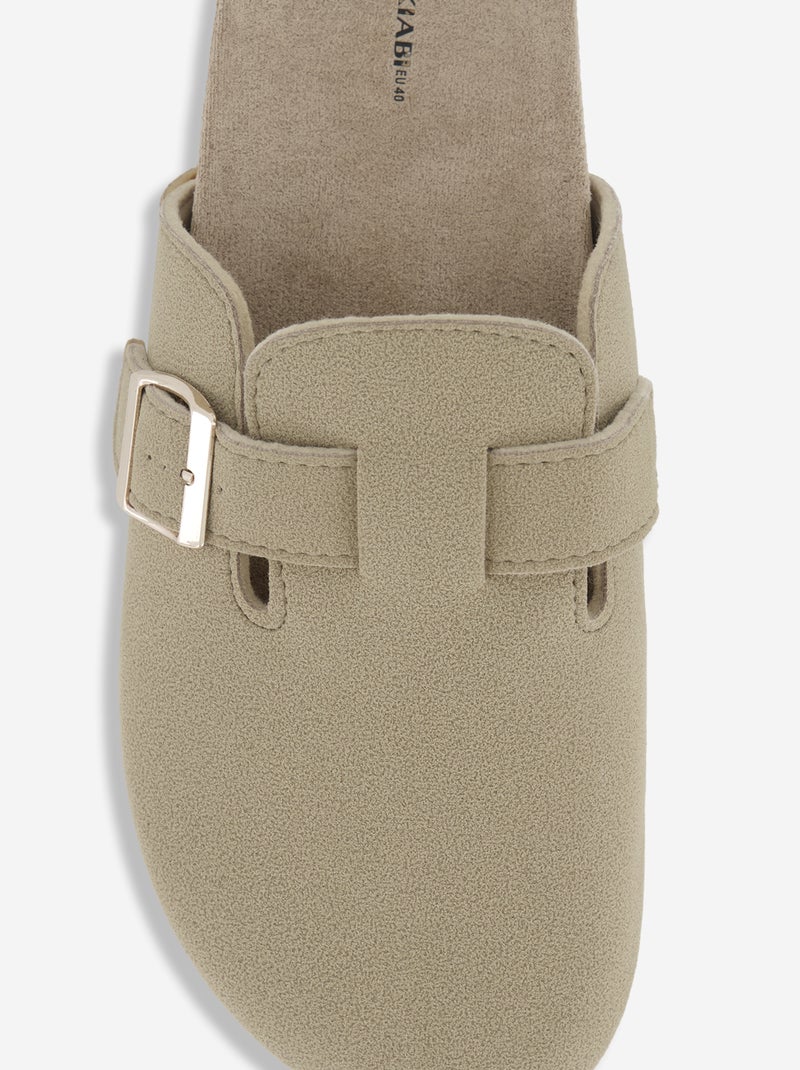 Slippers met open hiel Bruin - Kiabi