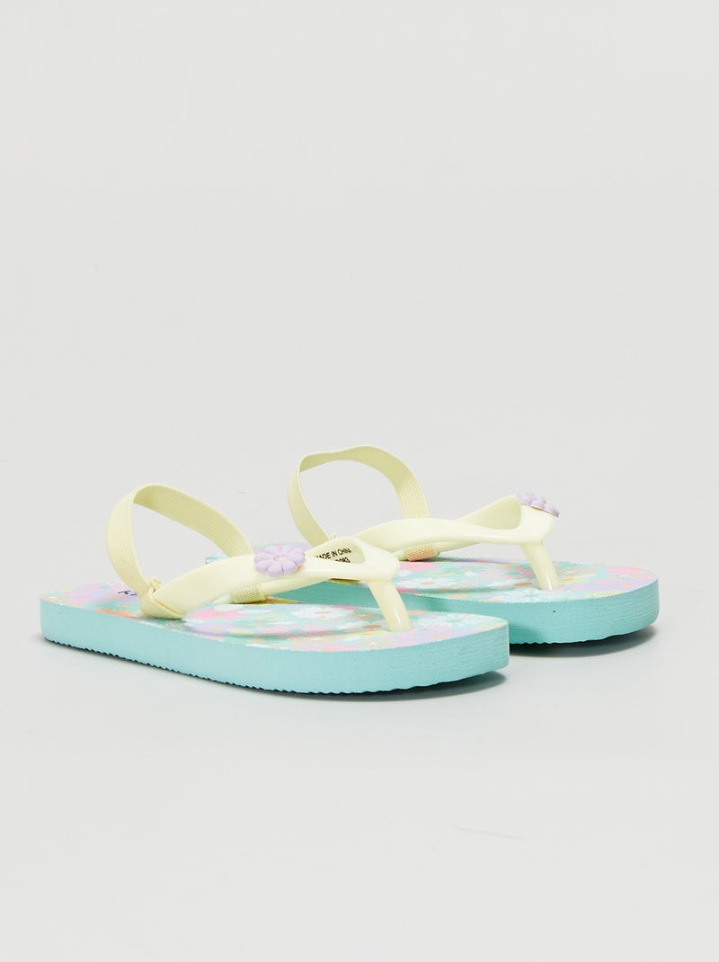 Slippers met print GROEN - Kiabi