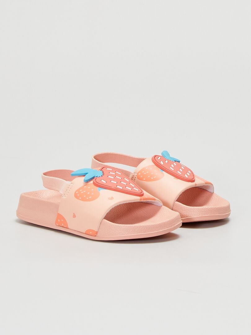Slippers met steunriempje ROZE - Kiabi
