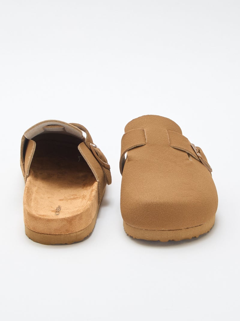 Slippers met suède-effect Bruin - Kiabi