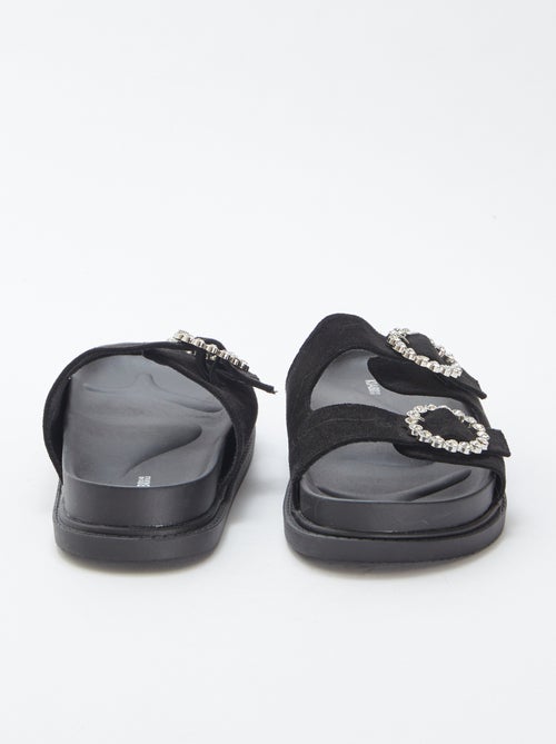 Slippers met twee bandjes met stras - Kiabi