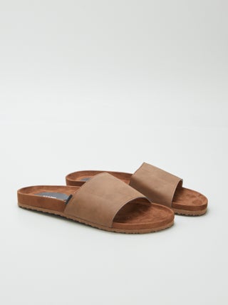 Slippers van twee materialen