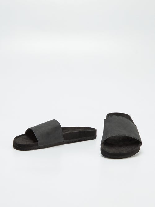 Slippers van twee materialen - Kiabi
