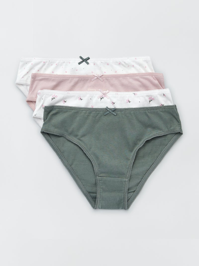 Slips van jersey met strikje - Set van 4 PAARS - Kiabi