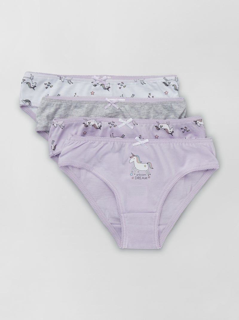 Slips van jersey met strikje - Set van 4 PAARS - Kiabi