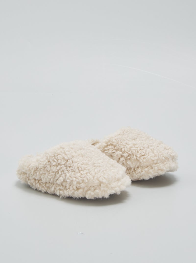 Sloffen in slippermodel met schapenvacht effect BIEGE - Kiabi
