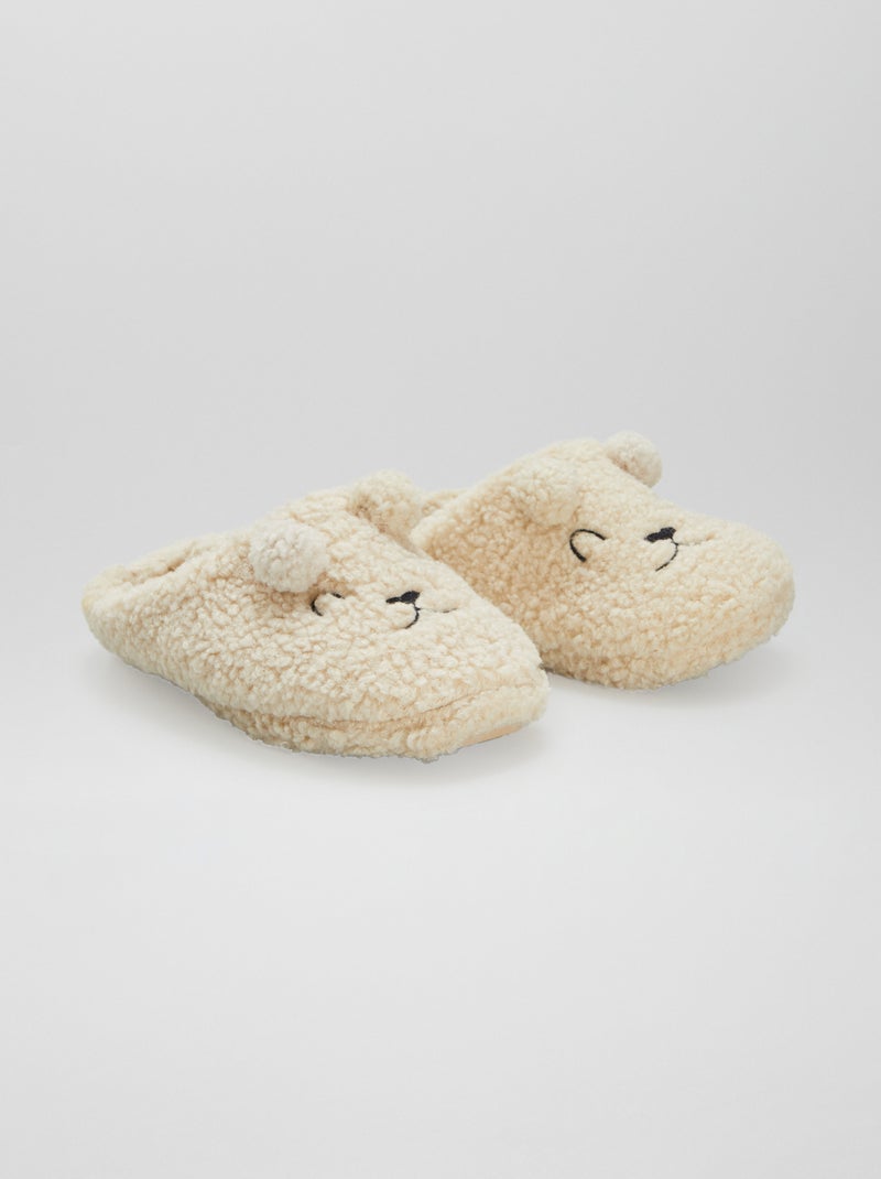Sloffen in slippermodel met schapenvacht effect BIEGE - Kiabi