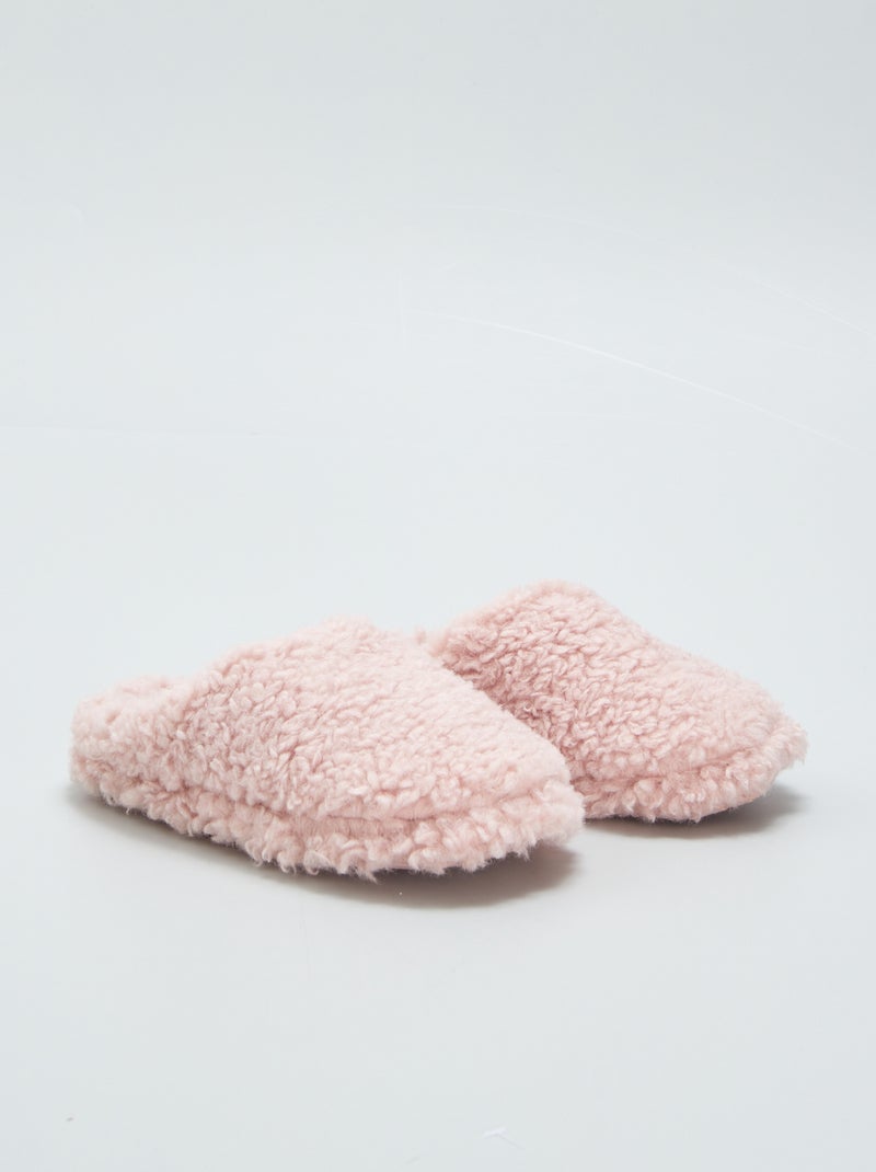 Sloffen in slippermodel met schapenvacht effect ROSE - Kiabi