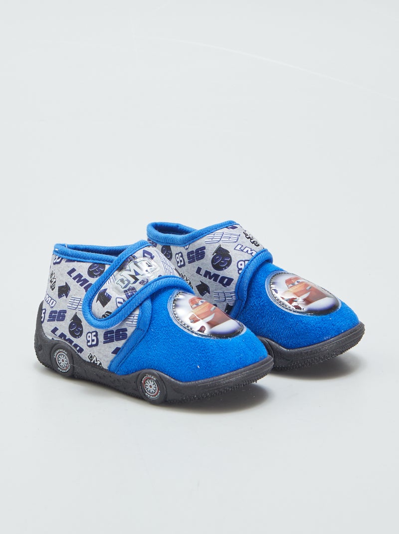 Sloffen met klittenband en Cars-print BLAUW - Kiabi