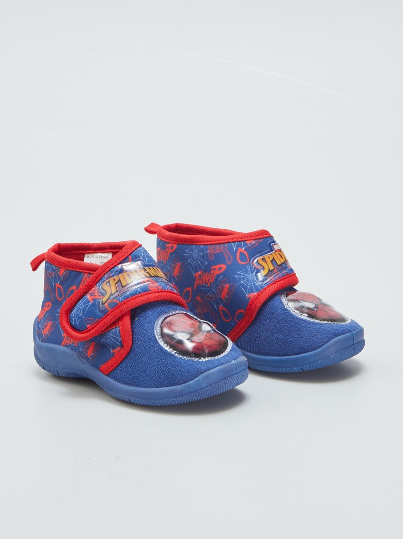 Sloffen met klittenband 'Spider-Man' BLAUW - Kiabi