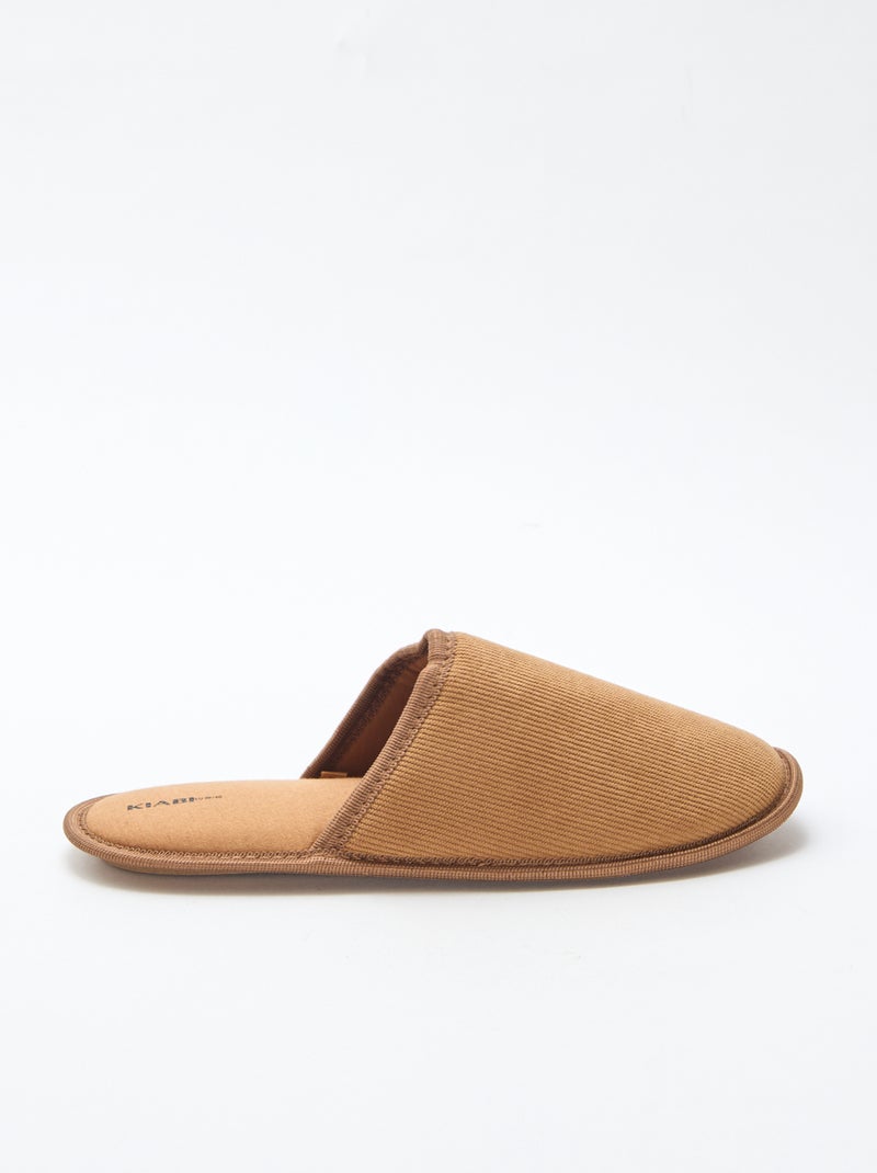 Sloffen van velours Bruin - Kiabi