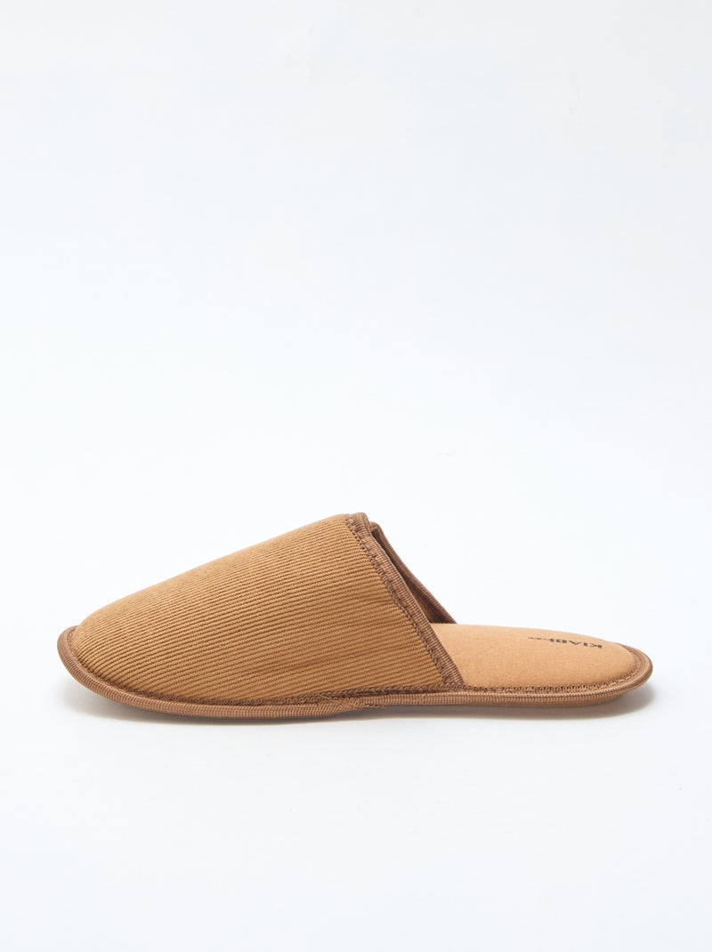 Sloffen van velours Bruin - Kiabi