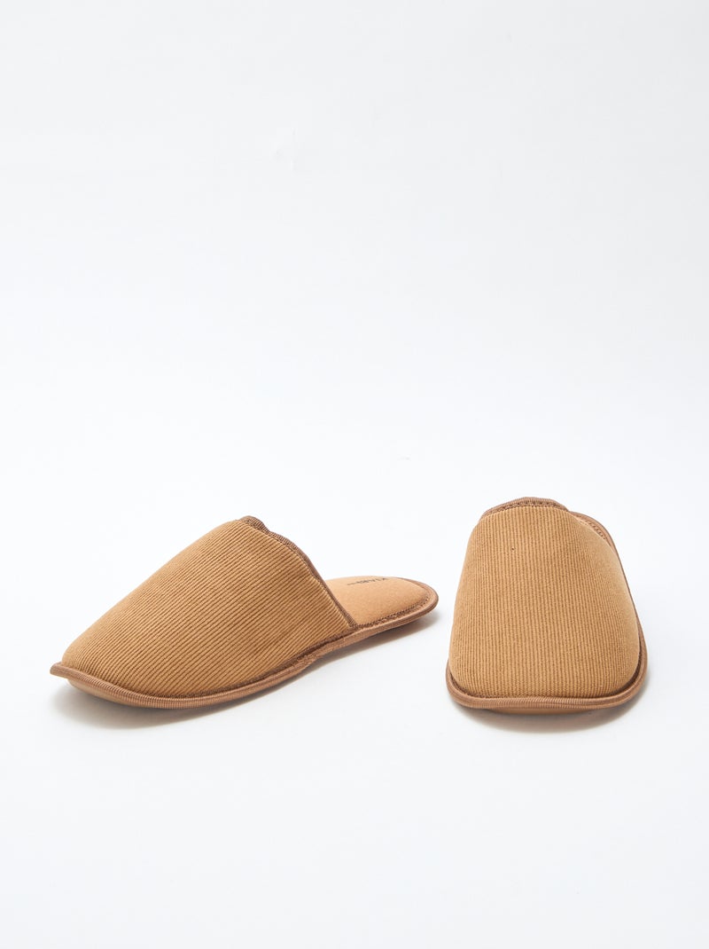 Sloffen van velours Bruin - Kiabi