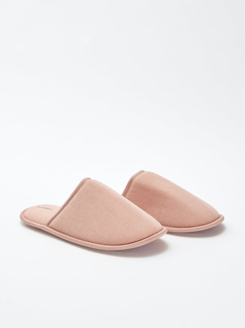 Sloffen van velours Rose - Kiabi