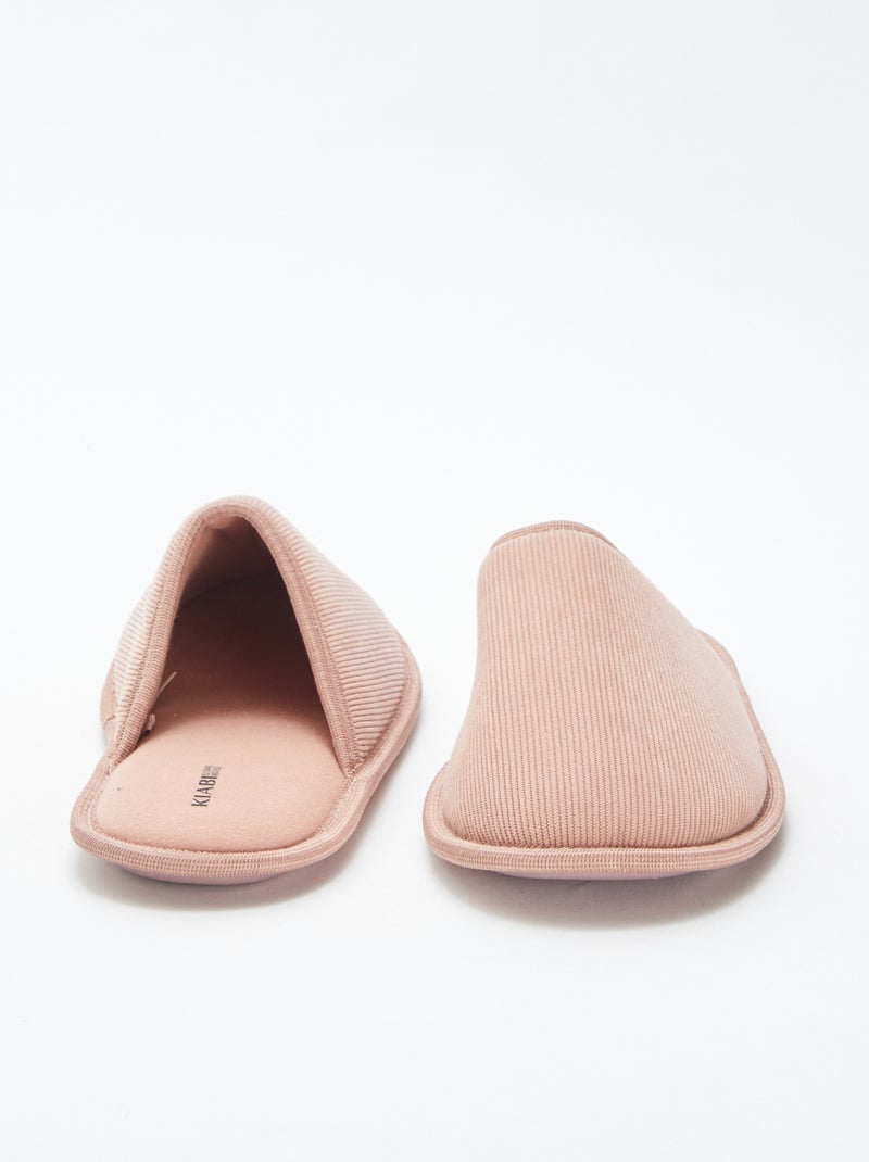 Sloffen van velours Rose - Kiabi