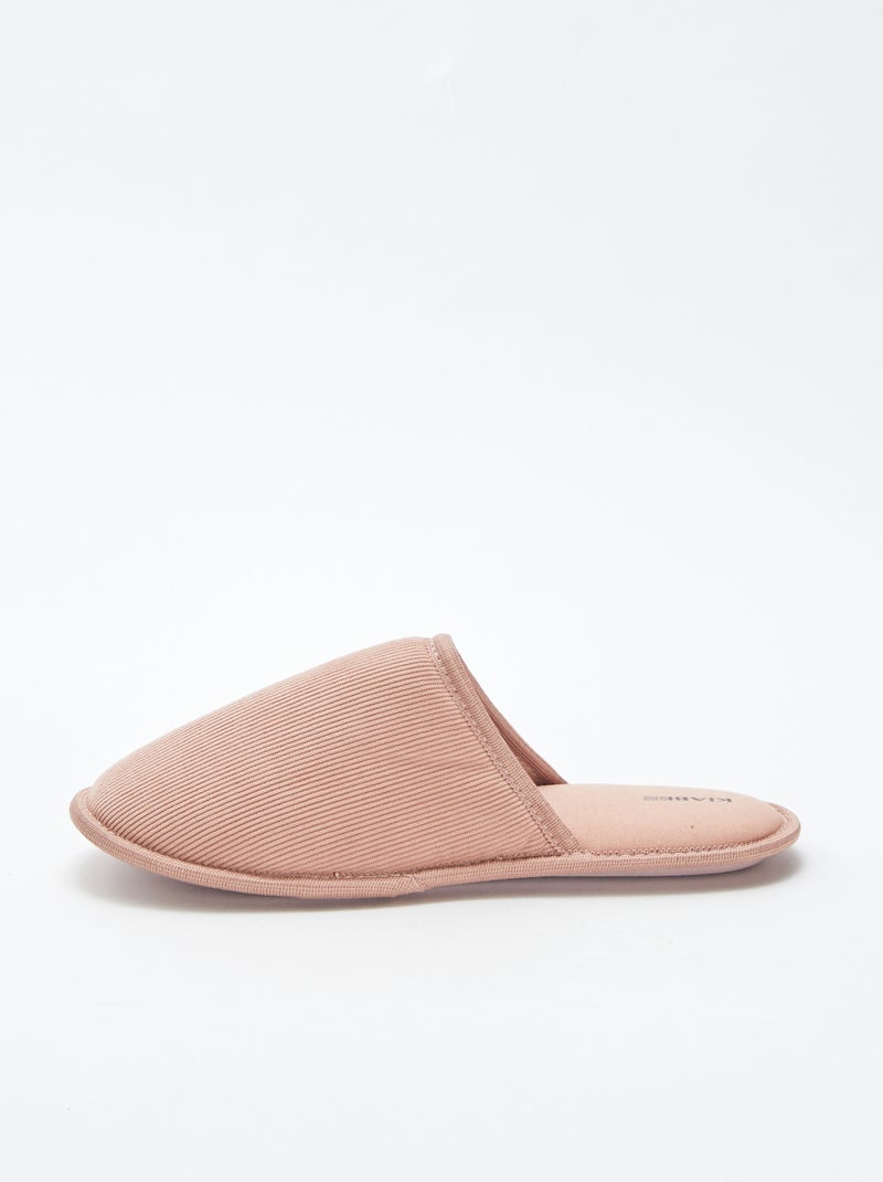 Sloffen van velours Rose - Kiabi